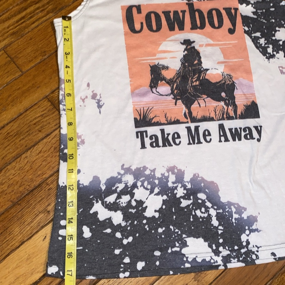 Graphic Cowboy Stylish Sleeveless Top - Picture 5 of 6